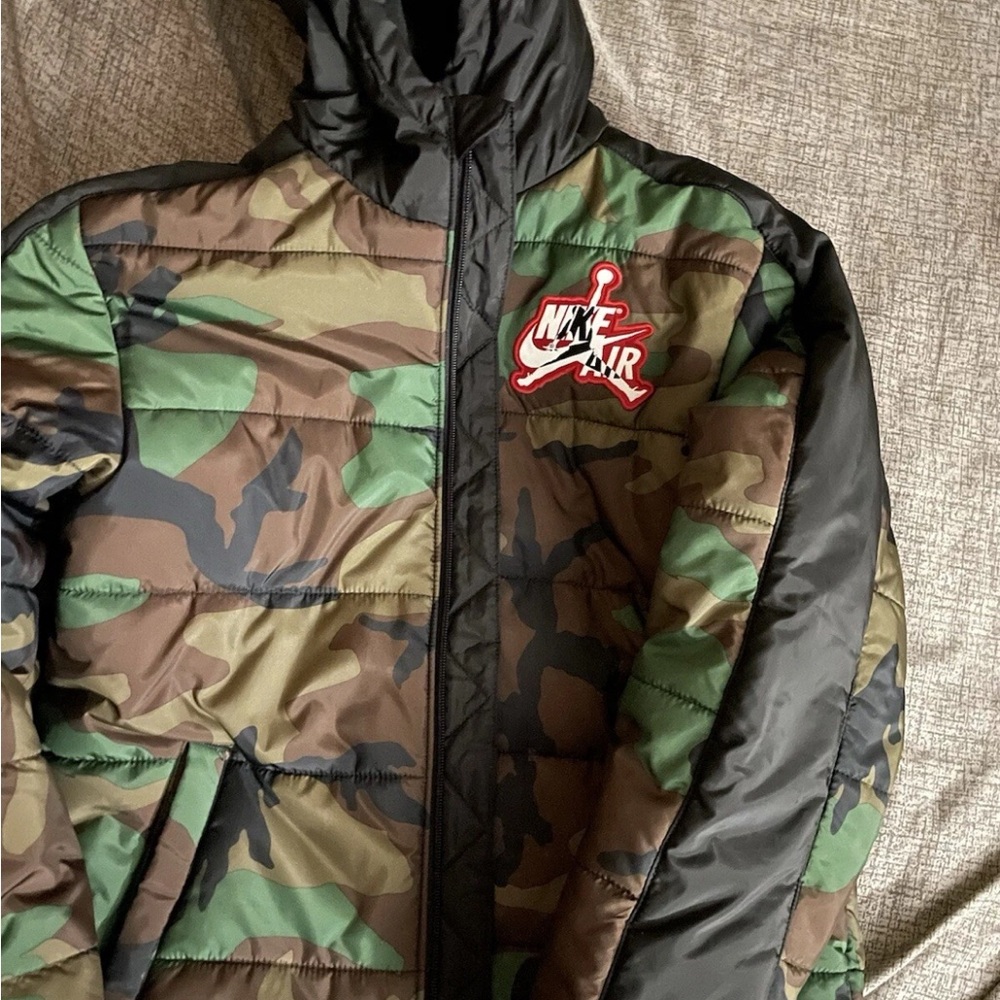 Jordan Kids' Camouflage Puffer Jacket with Black Accents